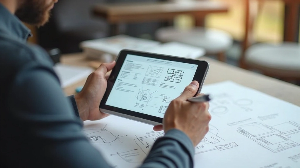 Wireframe prototype met interactieve elementen op tablet scherm